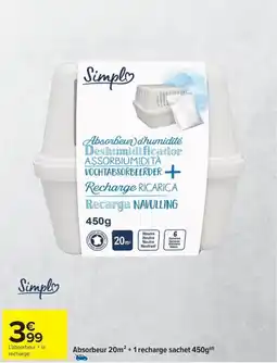 Carrefour Absorbeur 20m² + 1 recharge sachet offre