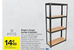 Carrefour ARTIS Étagère charges lourdes 4 tablettes offre