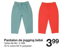 Zeeman Pantalon de jogging bébé offre