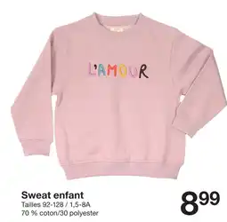 Zeeman Sweat enfant offre