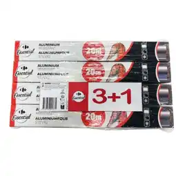 Carrefour Carrefour lot de 4 rouleaux aluminium offre