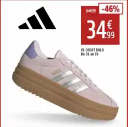 Intersport ADIDAS Vl court bold du 36 au 39 offre