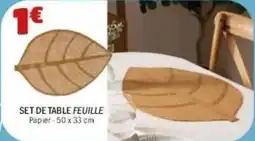 La Foir'Fouille Set de table feuille offre