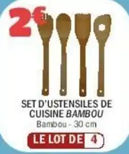 La Foir'Fouille Set d'ustensiles de cuisine bambou offre