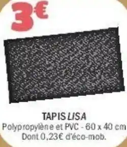 La Foir'Fouille Tapis lisa offre