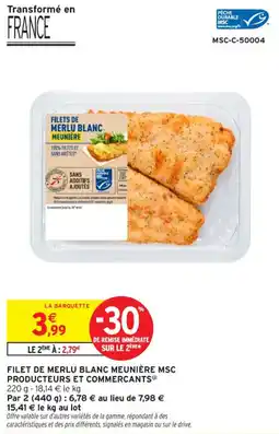 Intermarché Contact Filet de merlu blanc meunière msc producteurs et commercants offre