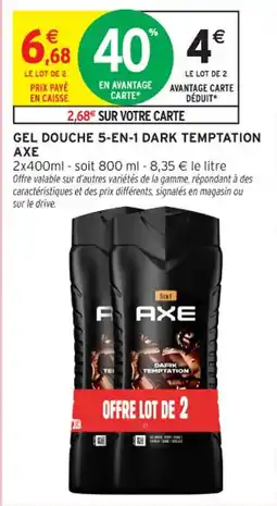 Intermarché Contact Gel douche 5-en-1 dark temptation axe offre