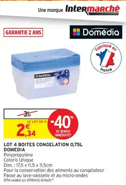 Intermarché Contact Lot 4 boites congelation domedia offre