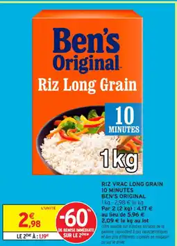 Intermarché Contact Riz vrac long grain 10 minutes ben's original offre