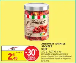 Intermarché Contact Antipasti tomates séchées ciro offre