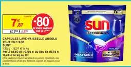 Intermarché Contact Capsules lave vaisselle absolu tout en 1 x28 sun offre