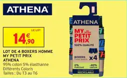 Intermarché Contact Lot de 4 boxers homme my petit prix athena offre