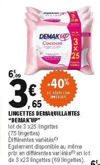 E.Leclerc Lingettes demaquillantes demak'up offre