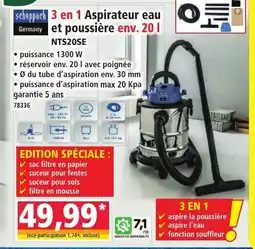 Norma SCHEPPACH 3 en 1 Aspirateur eau et poussière offre
