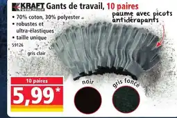 Norma KRAFT Gants de travail, 10 paires offre
