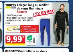 Norma TOPTEX Caleçon long ou maillot de corps thermique homme offre