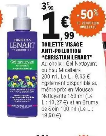 E.Leclerc Toilette visage anti pollution offre