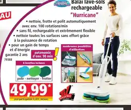 Norma Balai lave-sols rechargeable Hurricane offre