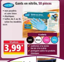 Norma MULTITEC Gants en nitrile, 50 pièces offre