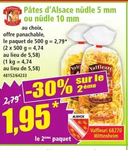 Norma Pâtes d'Alsace nüdle 5 mm ou nüdle 10 mm offre