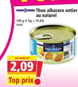 Norma Thon albacore entier au naturel offre