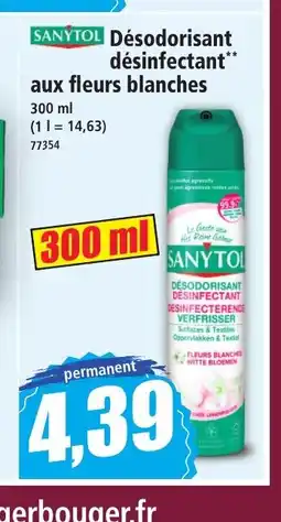Norma SANYTOL Désodorisant désinfectant aux fleurs blanches offre