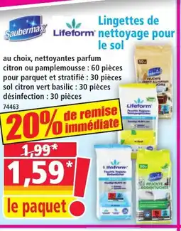 Norma SAUBERMAX Lingettes de nettoyage pour le sol offre