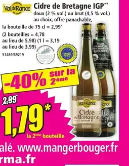 Norma VAL DE RANCE Cidre de Bretagne IGP offre