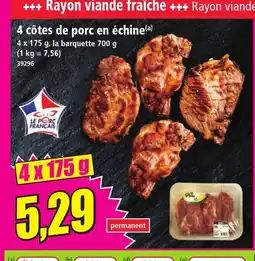 Norma 4 côtes de porc en échine offre