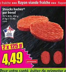 Norma Steacks hachés pur boeuf offre