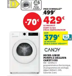 Super U CANDY Seche-linge pompe a chaleur offre