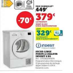 Super U INDESIT Seche-linge pompe a chaleur offre