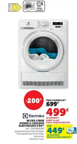Hyper U ELECTROLUX Seche-linge pompe a chaleur offre