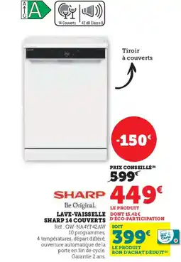 Hyper U SHARP Lave-vaisselle 14 couverts offre
