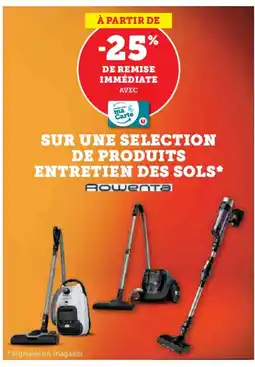 Hyper U ROWENTA Sur une selection de produits entretien des sols offre