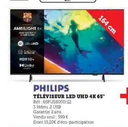 Hyper U PHILIPS Téléviseur led uhd 4k 65" offre