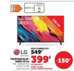 Hyper U LG Téléviseur 50" qned 4k offre