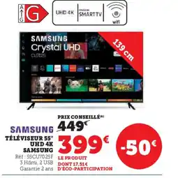 Hyper U SAMSUNG Téléviseur 55" uhd 4k offre