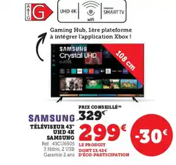 Hyper U SAMSUNG Téléviseur 43" uhd 4k offre