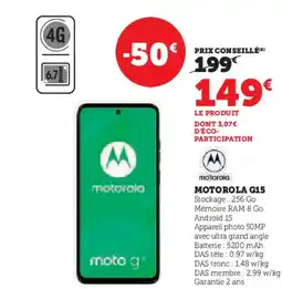 Hyper U MOTOROLA G15 offre