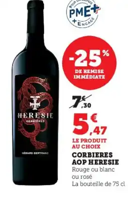 Super U HERESIE Corbieres aop offre