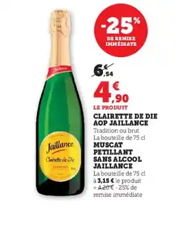 Super U JAILLANCE Clairette de die aop offre