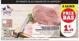 Super U Jambon cuit supérieur découenné dégraissé conservation sans nitrite offre