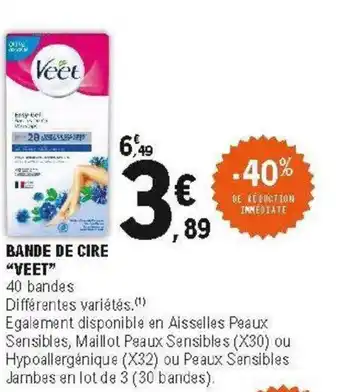 E.Leclerc Bande de cire veet offre