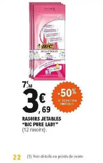 E.Leclerc Rasoir jetables bic pure lady offre