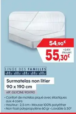 Pro&Cie Surmatelas non litier offre
