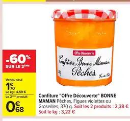 Carrefour BONNE MAMAN Confiture Offre Découverte offre