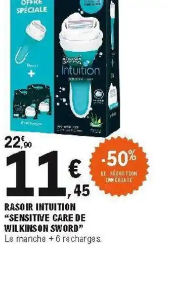 E.Leclerc Rasoir intuition sensitive care de wilkinson sword offre