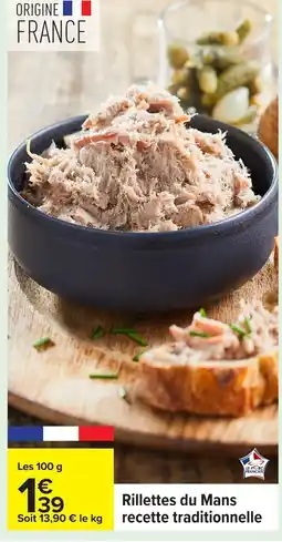 Carrefour Rillettes du Mans recette traditionnelle offre
