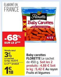 Carrefour FLORETTE Baby carottes offre